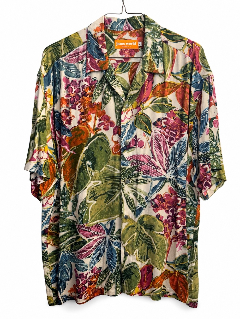 Jams World Men’s Tropical Floral Button-Up Shirt - Size XL